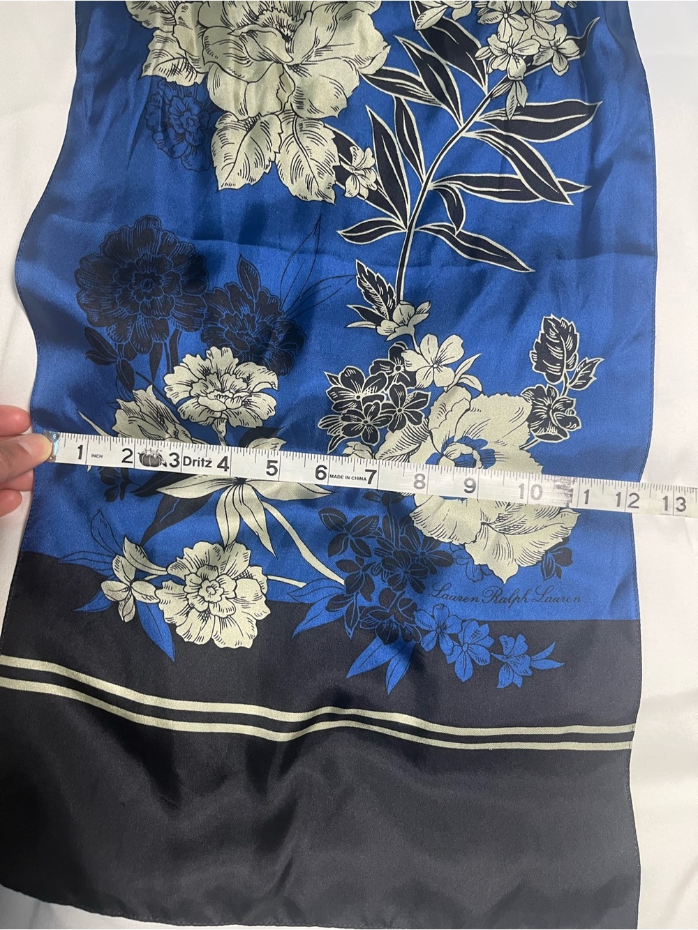 Blue floral Ralph Lauren silk scarf - Picture 5 of 5